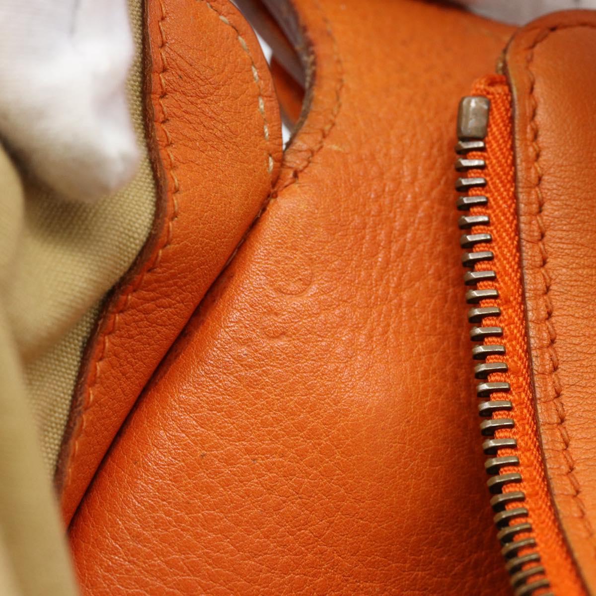 HERMES Doremi Shoulder Bag Leather Orange Gold Auth bs30512