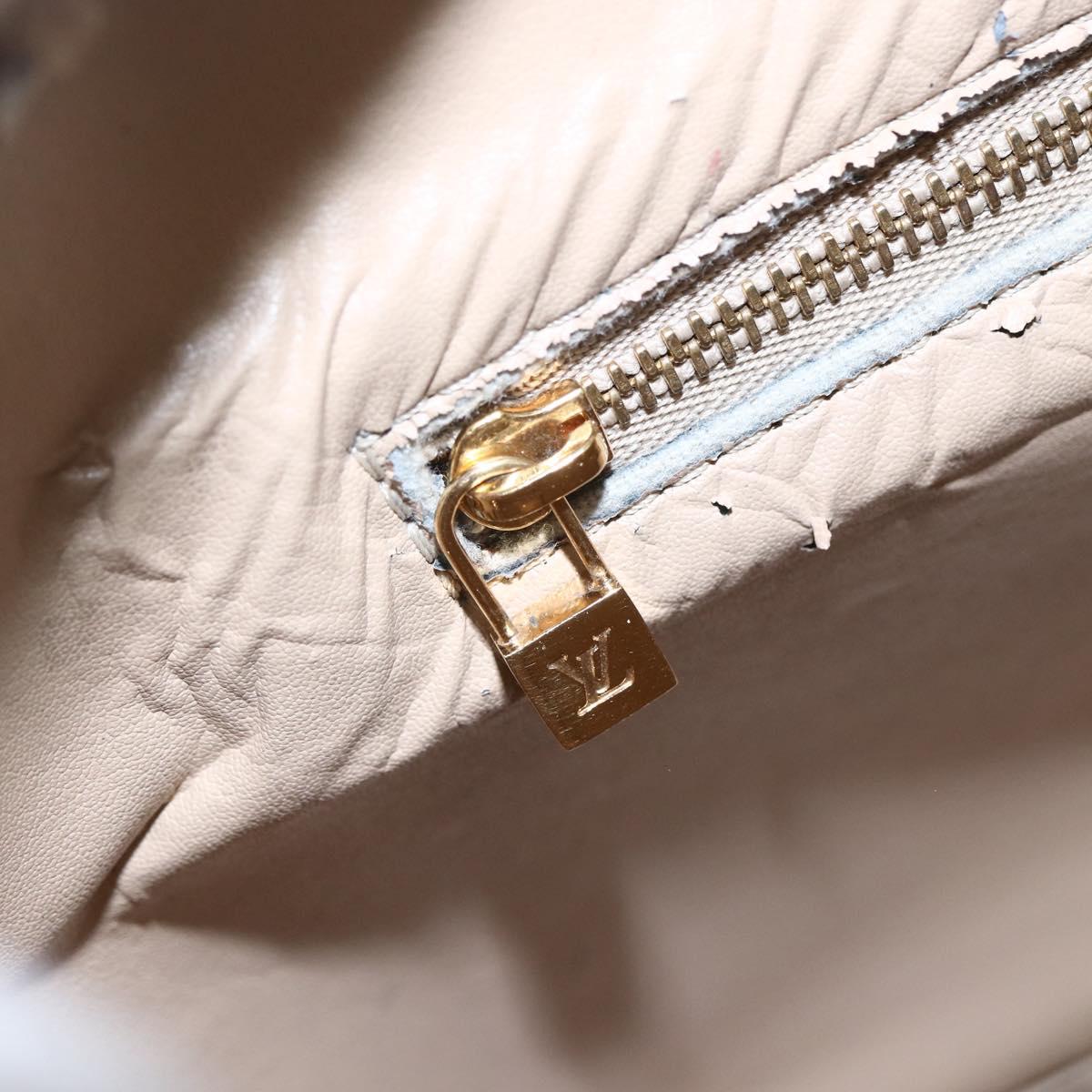 LOUIS VUITTON Monogram Vernis Houston Hand Bag Beige M91004 LV Auth bs30514