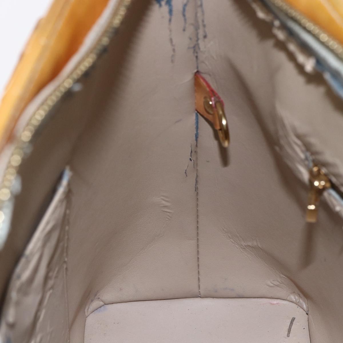LOUIS VUITTON Monogram Vernis Houston Hand Bag Beige M91004 LV Auth bs30514