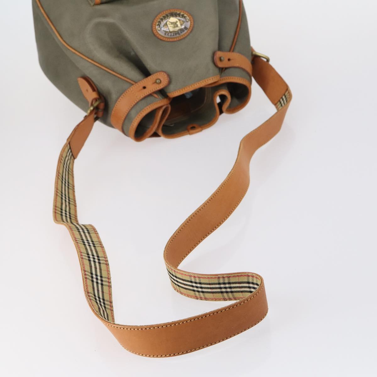 BURBERRY Burberry Nova Check Hand Bag Canvas PVC 4 Set Beige Red Auth bs30523