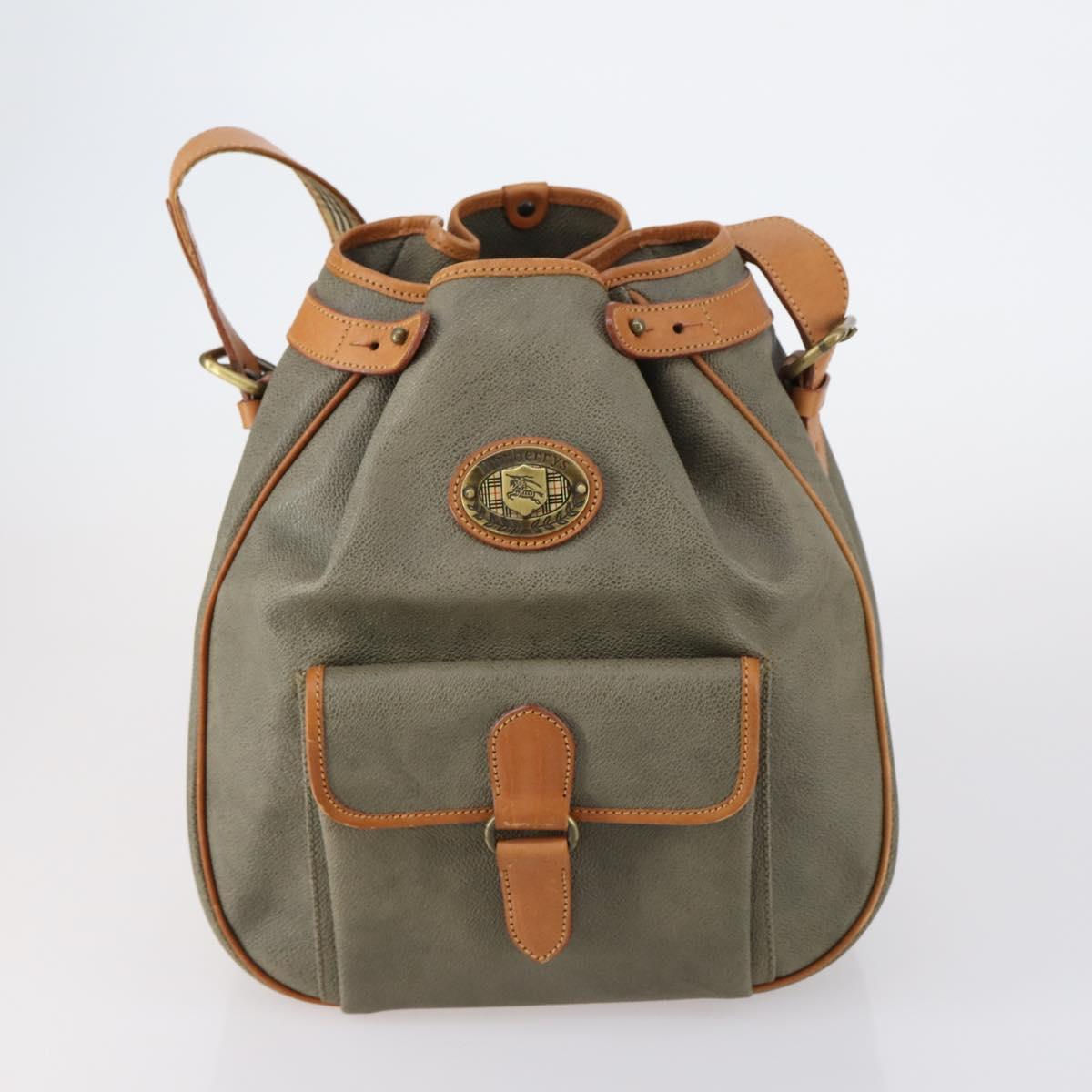 BURBERRY Burberry Nova Check Hand Bag Canvas PVC 4 Set Beige Red Auth bs30523