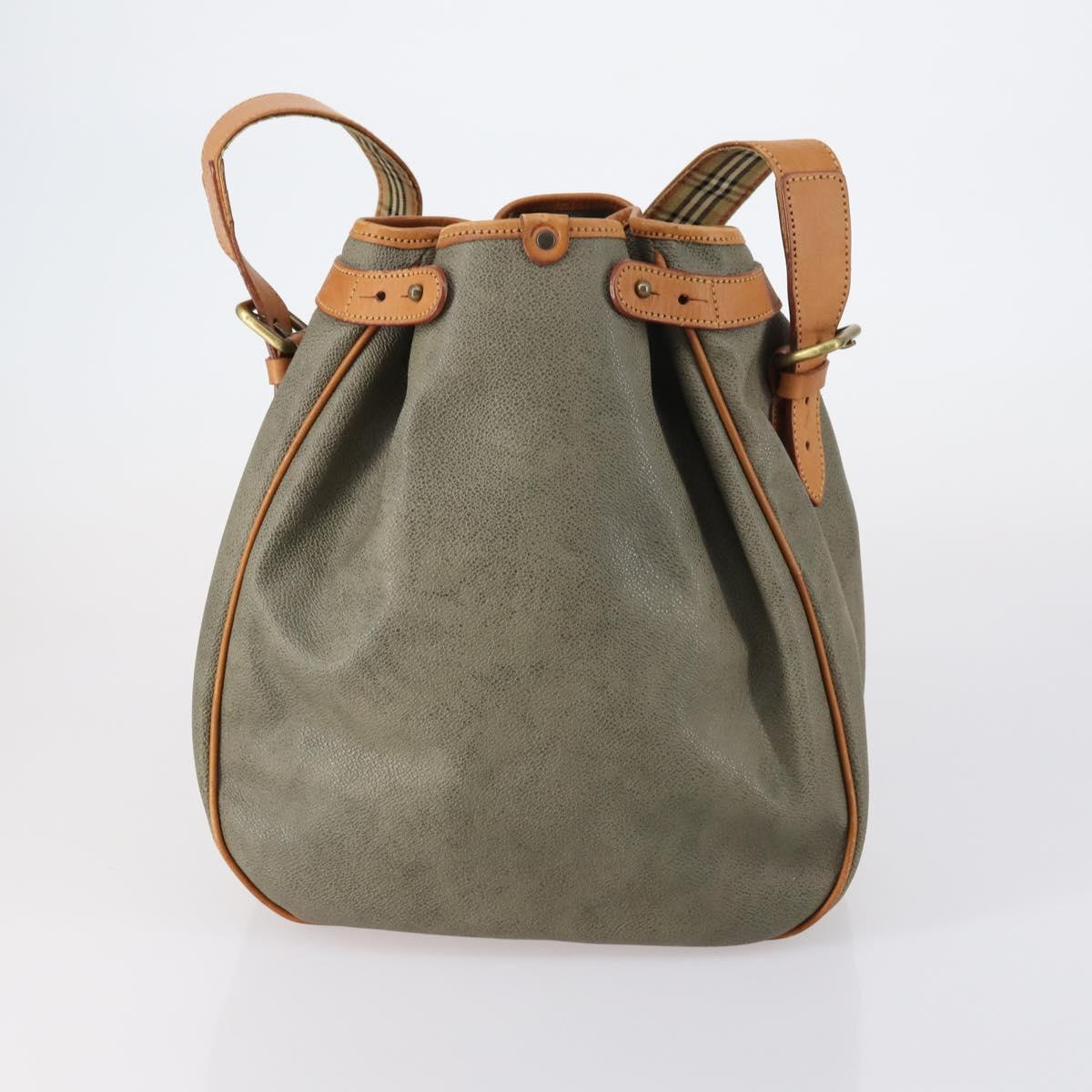 BURBERRY Burberry Nova Check Hand Bag Canvas PVC 4 Set Beige Red Auth bs30523