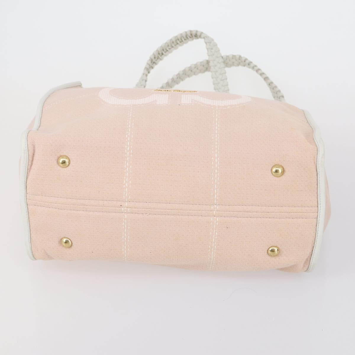 Salvatore Ferragamo Shoulder Bag Canvas 4 Set Pink Khaki white Auth bs30525