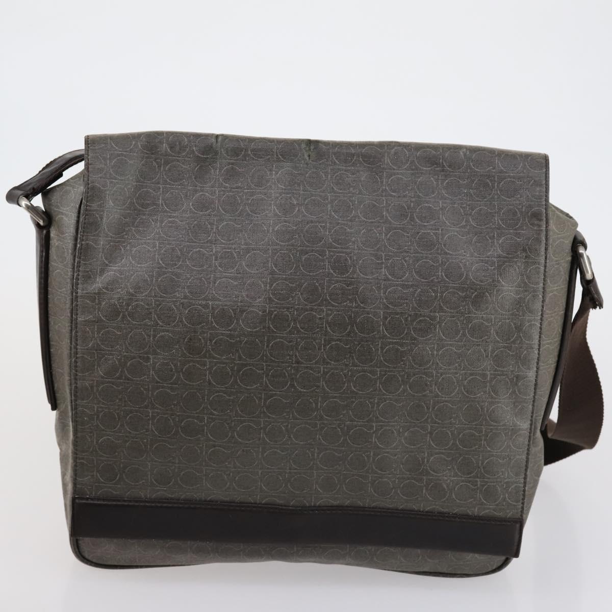 Salvatore Ferragamo Shoulder Bag Canvas 4 Set Pink Khaki white Auth bs30525