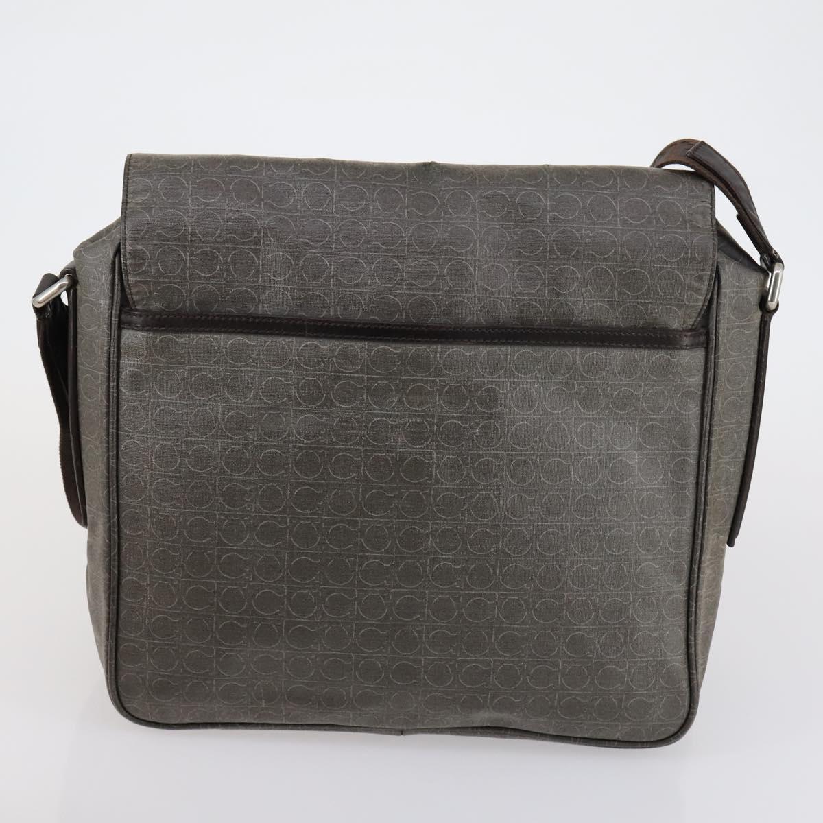 Salvatore Ferragamo Shoulder Bag Canvas 4 Set Pink Khaki white Auth bs30525