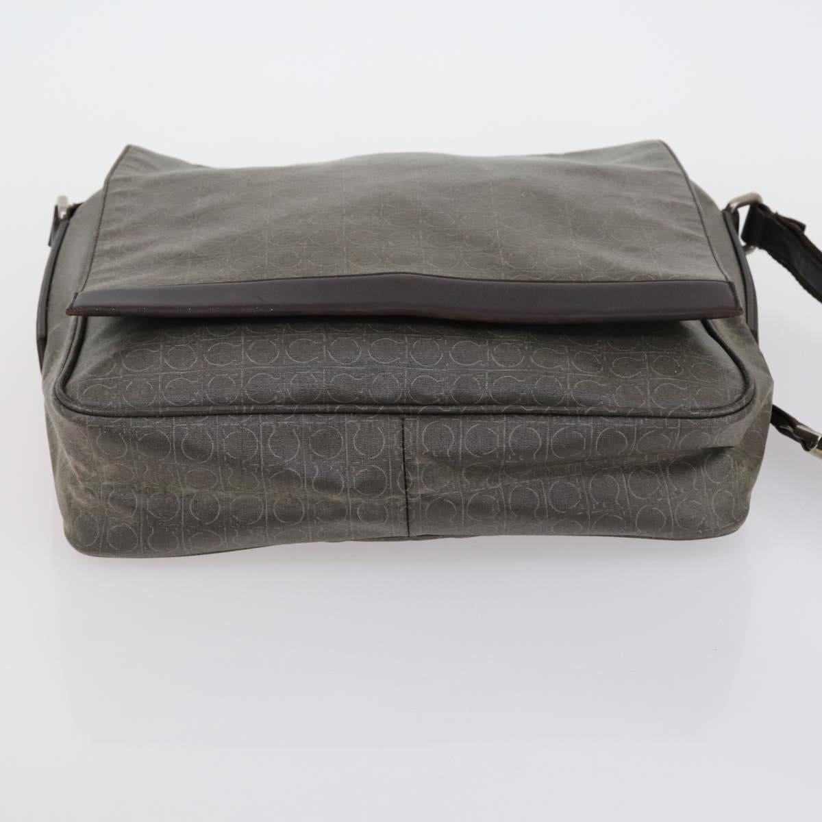 Salvatore Ferragamo Shoulder Bag Canvas 4 Set Pink Khaki white Auth bs30525