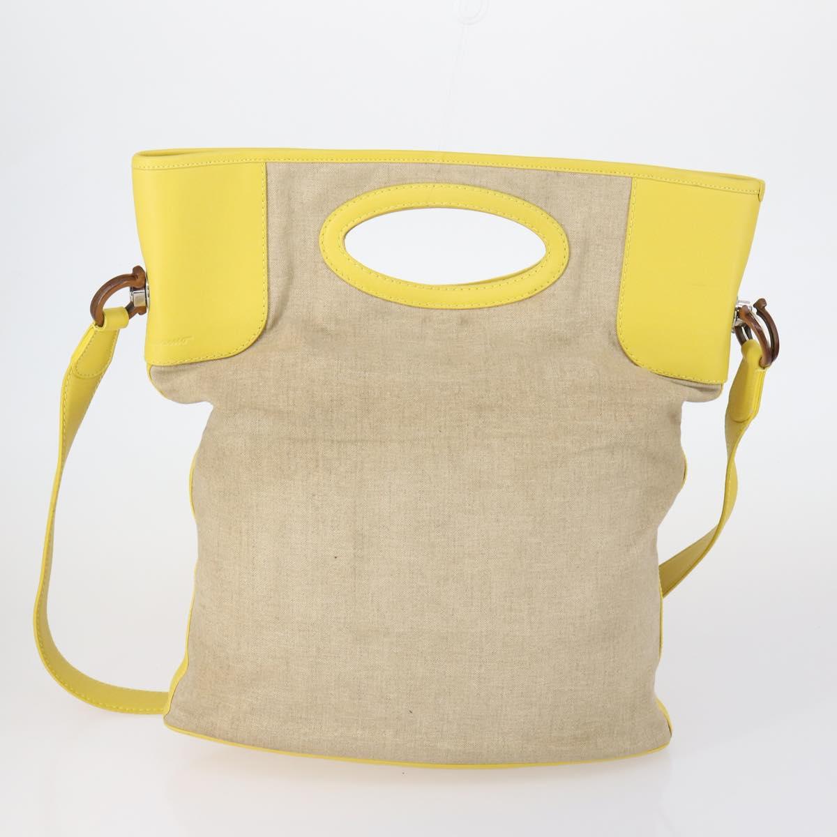 Salvatore Ferragamo Bag Leather Canvas Nylon 4 Set Black Red yellow Auth bs30526