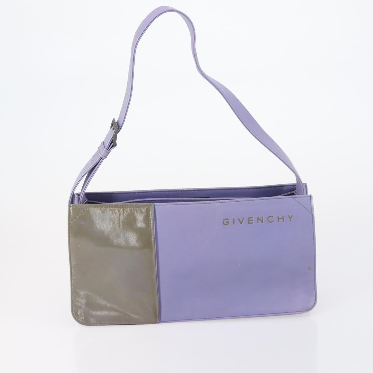 GIVENCHY Hand Bag Leather Nylon Canvas 5 Set Brown Black purple Auth bs30528