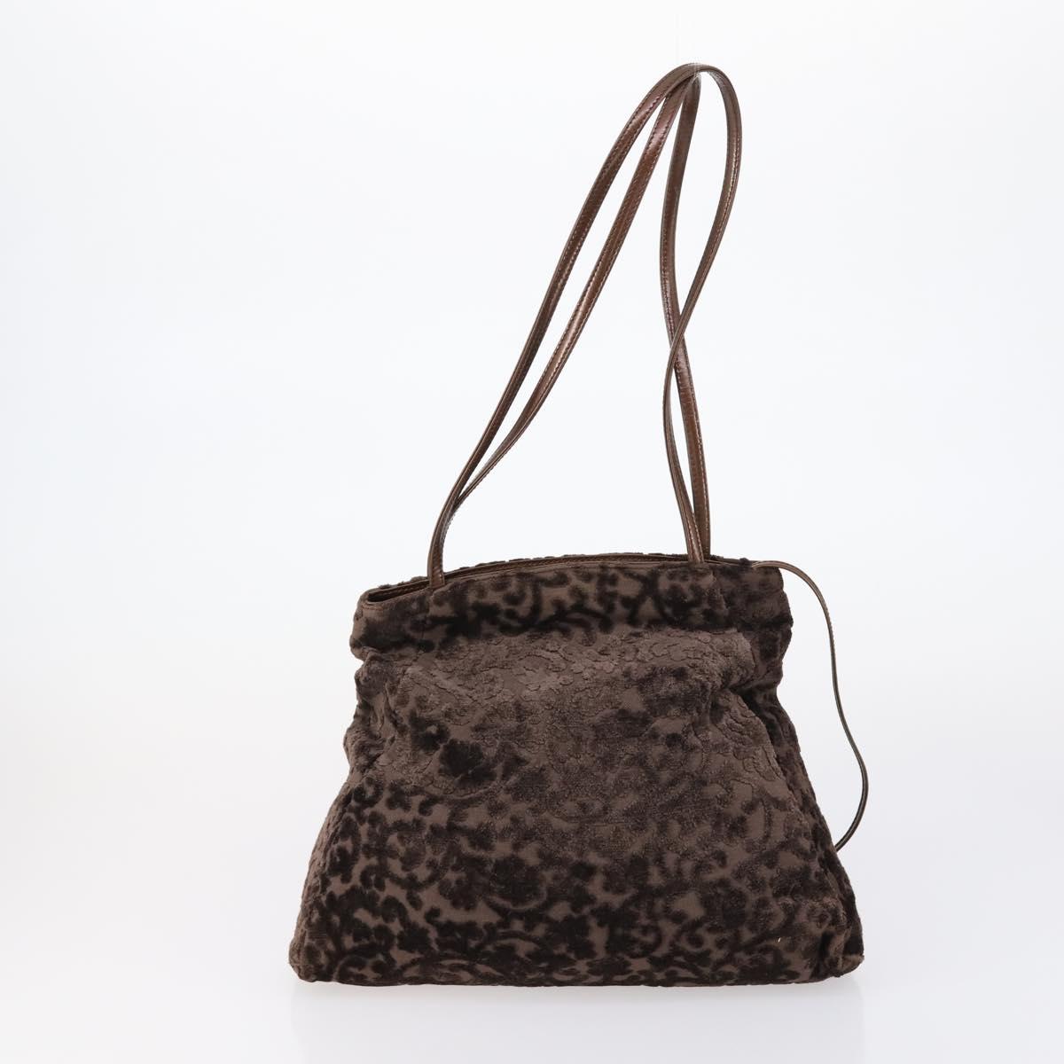 GIVENCHY Hand Bag Leather Nylon Canvas 5 Set Brown Black purple Auth bs30528