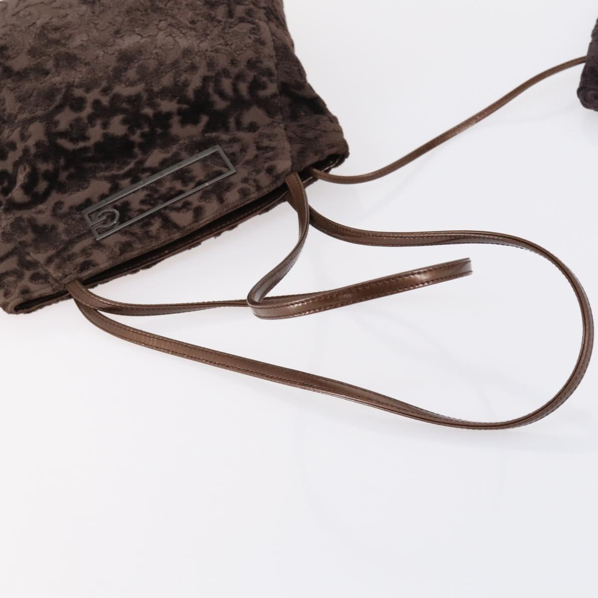 GIVENCHY Hand Bag Leather Nylon Canvas 5 Set Brown Black purple Auth bs30528