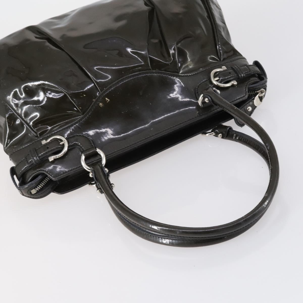 Salvatore Ferragamo Tote Bag PVC Nylon Leather 4 Set Brown Black Auth bs30529