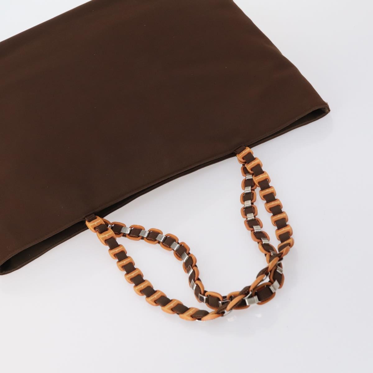 Salvatore Ferragamo Tote Bag PVC Nylon Leather 4 Set Brown Black Auth bs30529