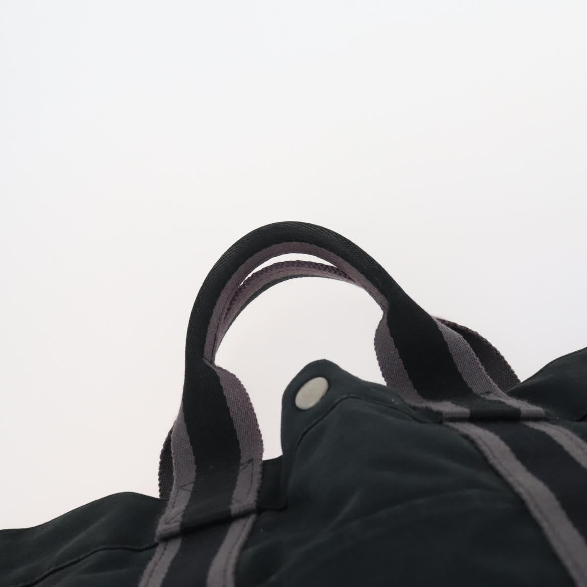 HERMES Tote Bag Canvas 4 Set Black Navy khaki Auth bs30530