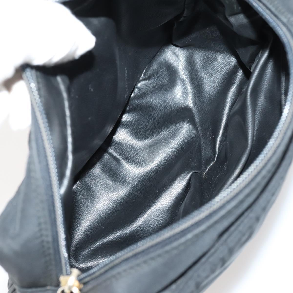 BALLY Shoulder Bag Nylon Leather 4 Set Beige Black Auth bs30531