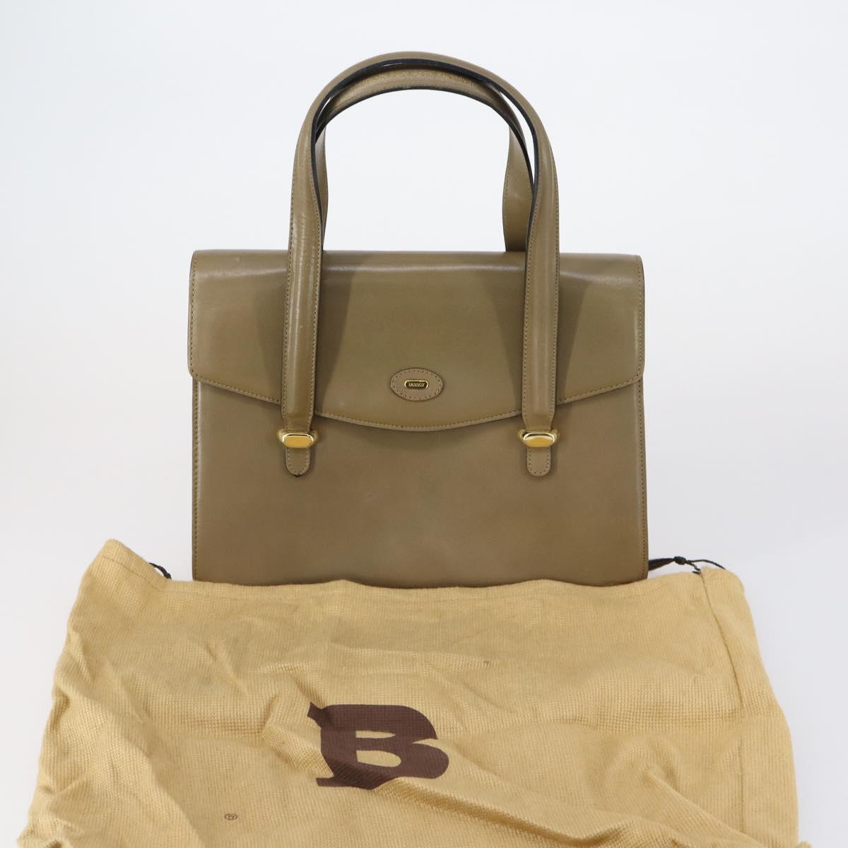 BALLY Shoulder Bag Nylon Leather 4 Set Beige Black Auth bs30531