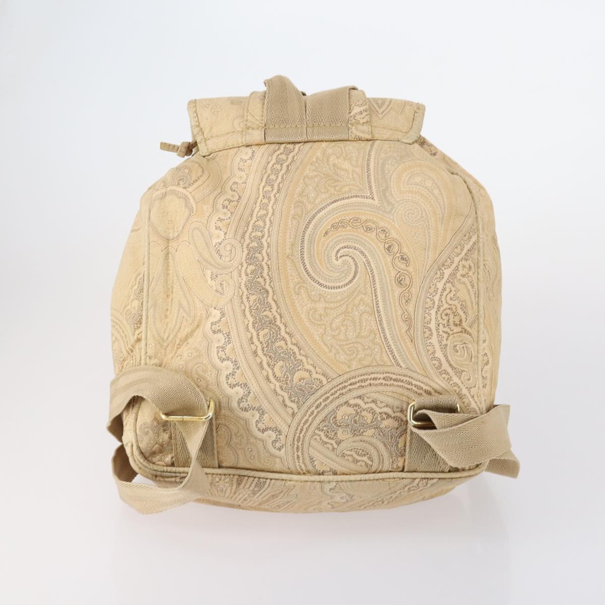 ETRO Paisley Shoulder Bag Nylon PVC 5 Set Beige Brown Auth bs30532
