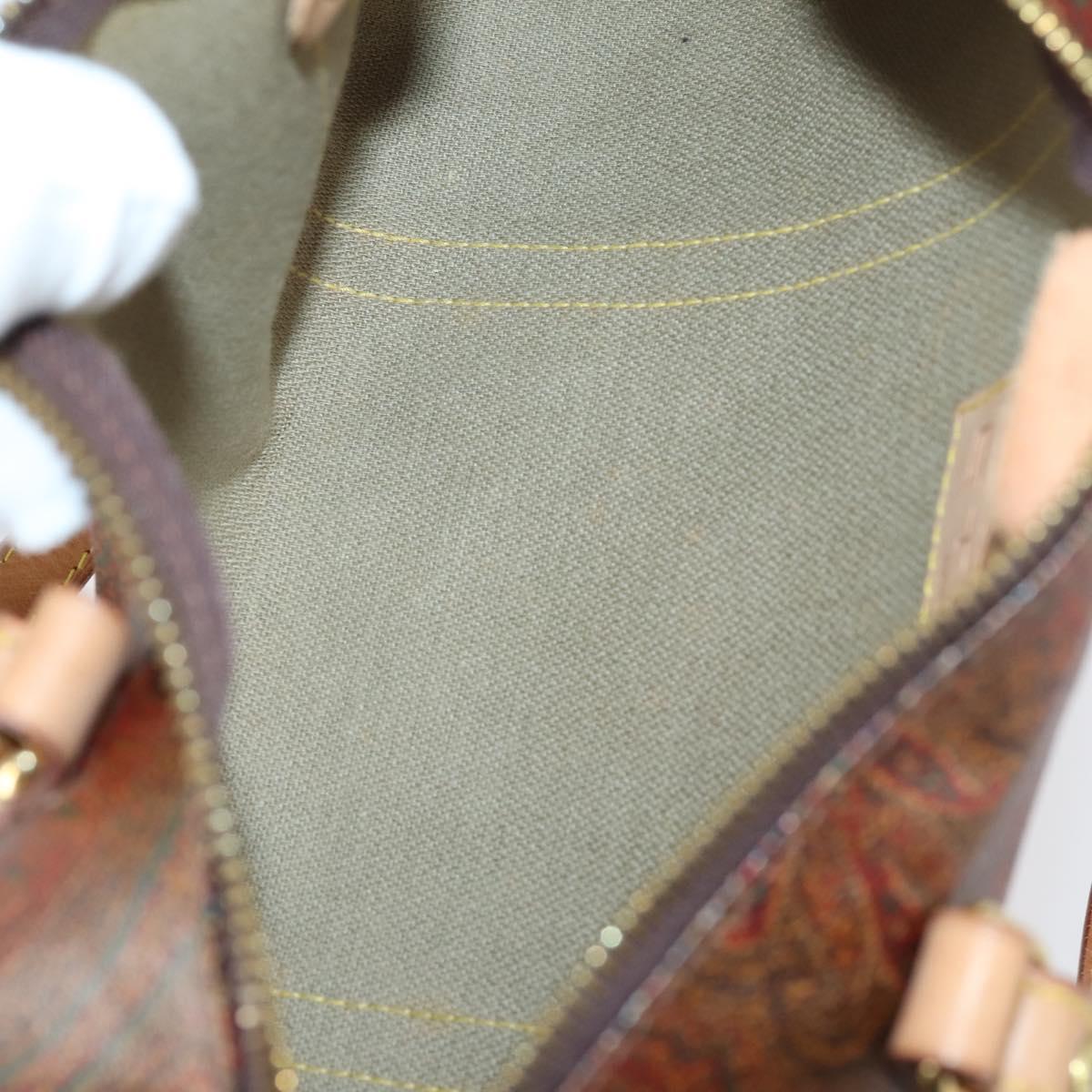 ETRO Paisley Shoulder Bag Nylon PVC 5 Set Beige Brown Auth bs30532