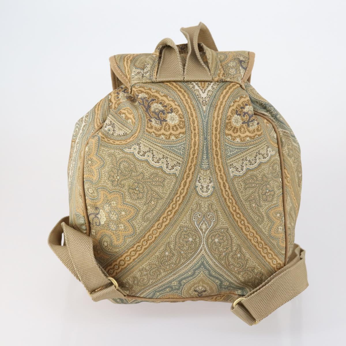 ETRO Paisley Shoulder Bag Nylon PVC 5 Set Beige Brown Auth bs30532