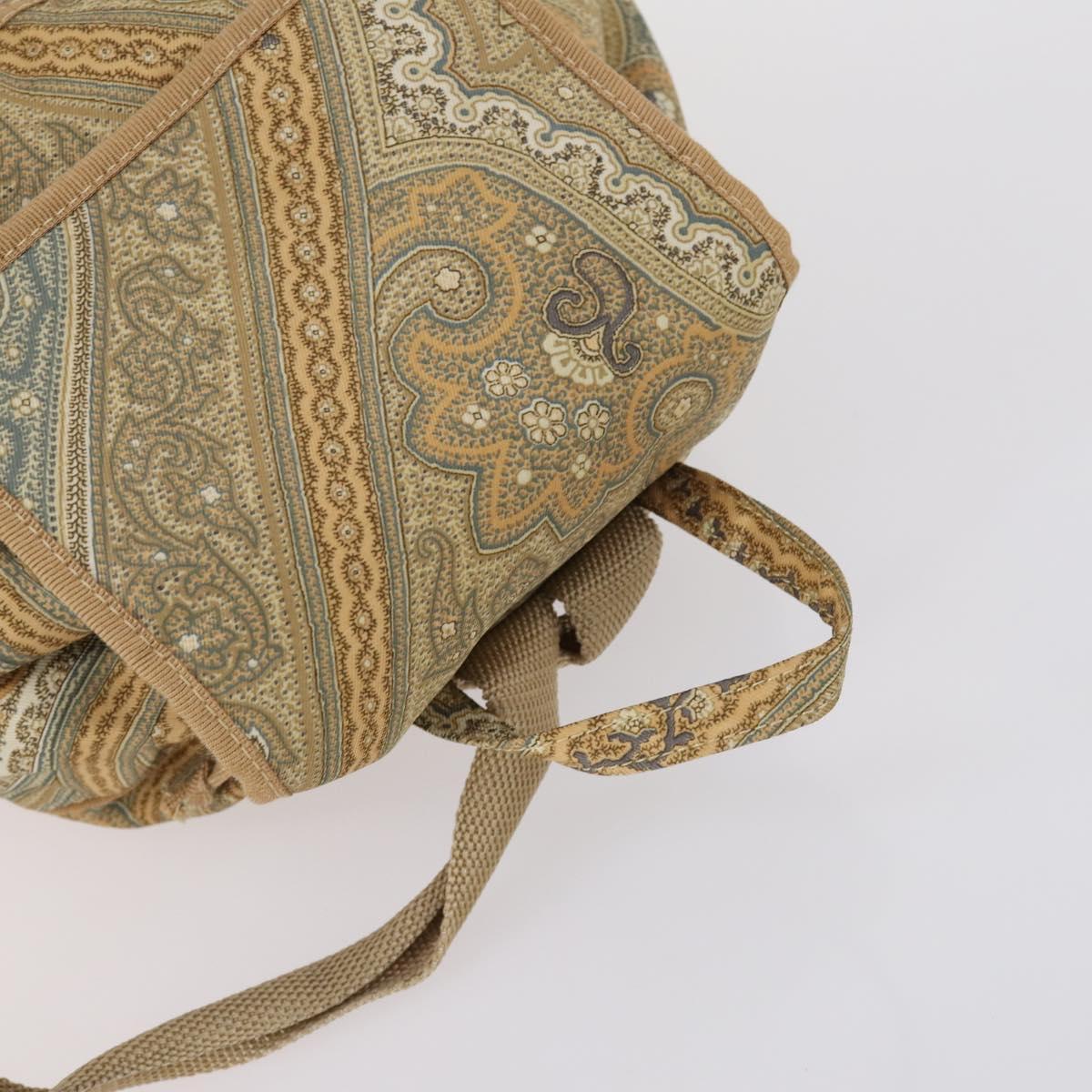 ETRO Paisley Shoulder Bag Nylon PVC 5 Set Beige Brown Auth bs30532
