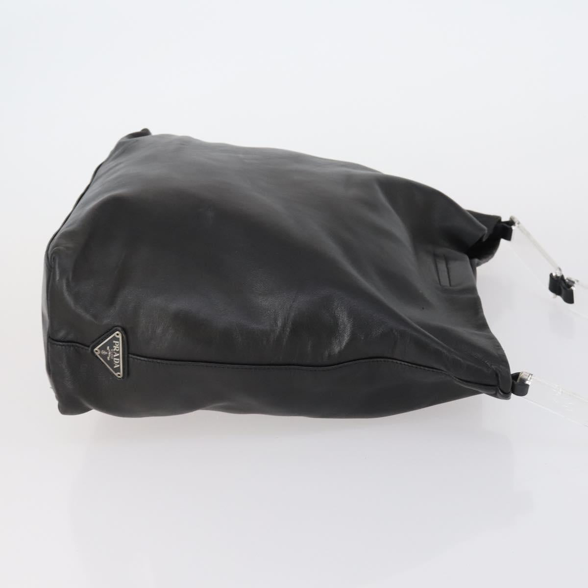 PRADA Tote Bag Nylon Leather 3 Set Beige Black Auth bs30533