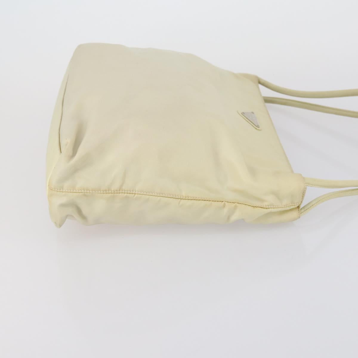 PRADA Tote Bag Nylon Leather 3 Set Beige Black Auth bs30533