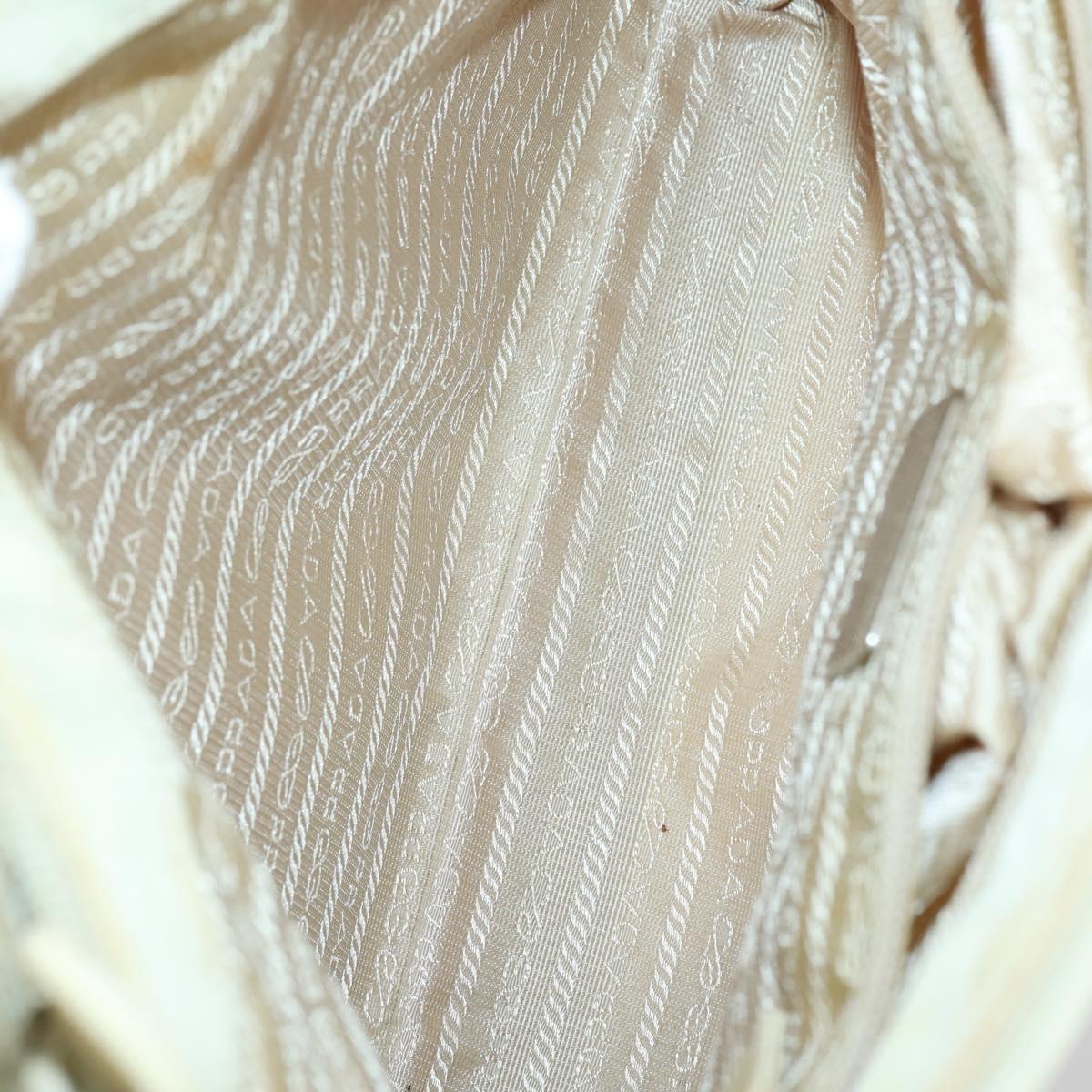 PRADA Tote Bag Nylon Leather 3 Set Beige Black Auth bs30533