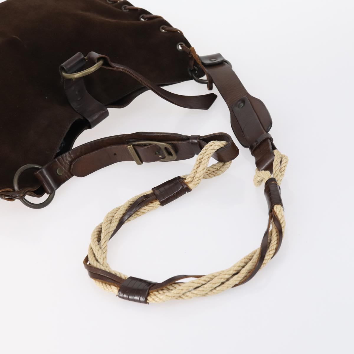 BOTTEGA VENETA Shoulder Bag Suede Nylon PVC 4 Set Beige Black Green Auth bs30535