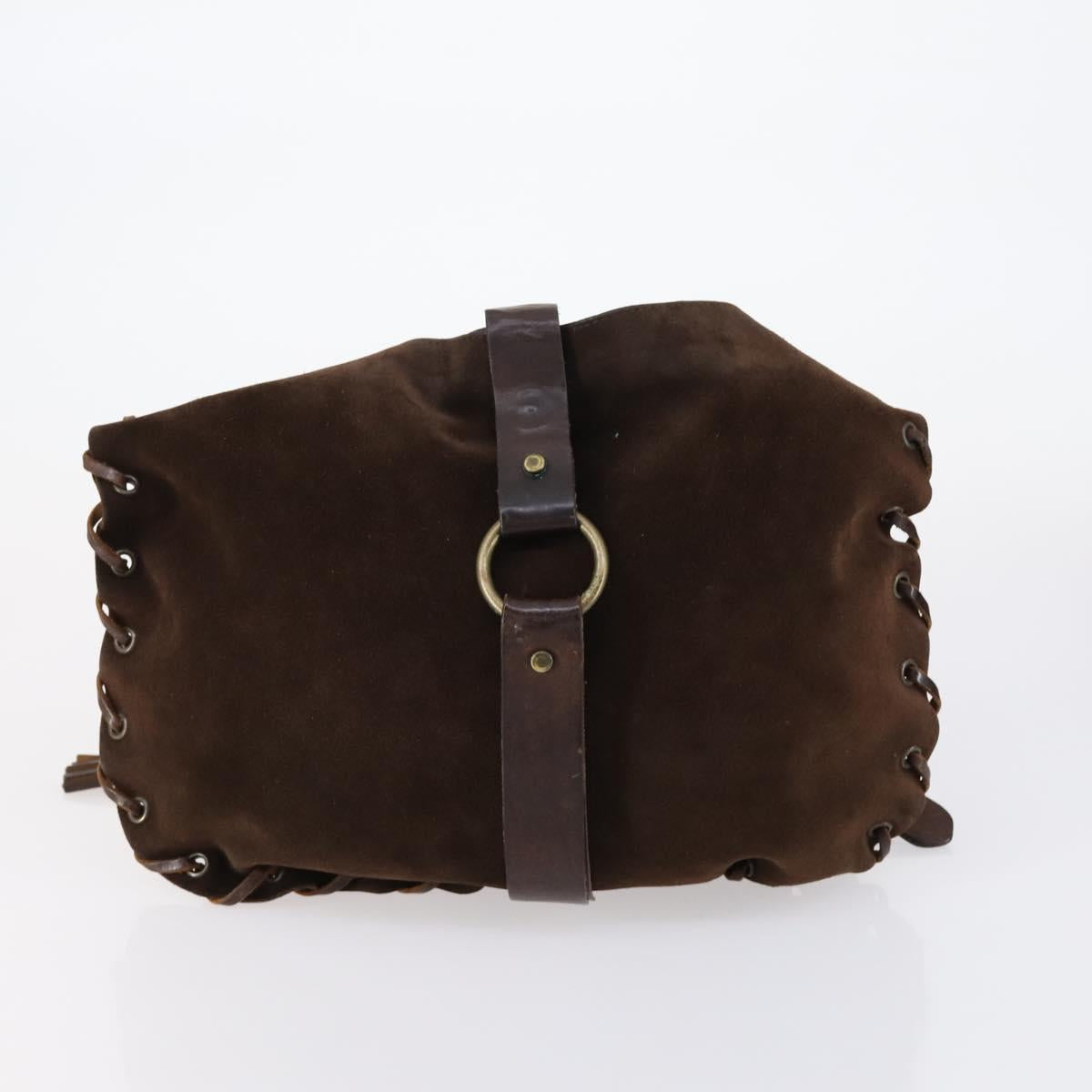 BOTTEGA VENETA Shoulder Bag Suede Nylon PVC 4 Set Beige Black Green Auth bs30535