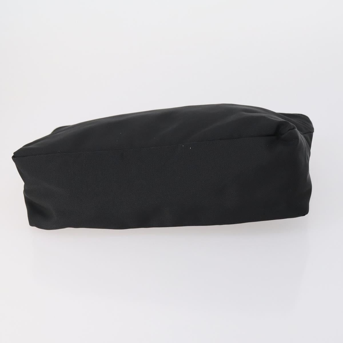 GUCCI Bamboo Hand Bag Nylon Leather 4 Set Black White Auth bs30537