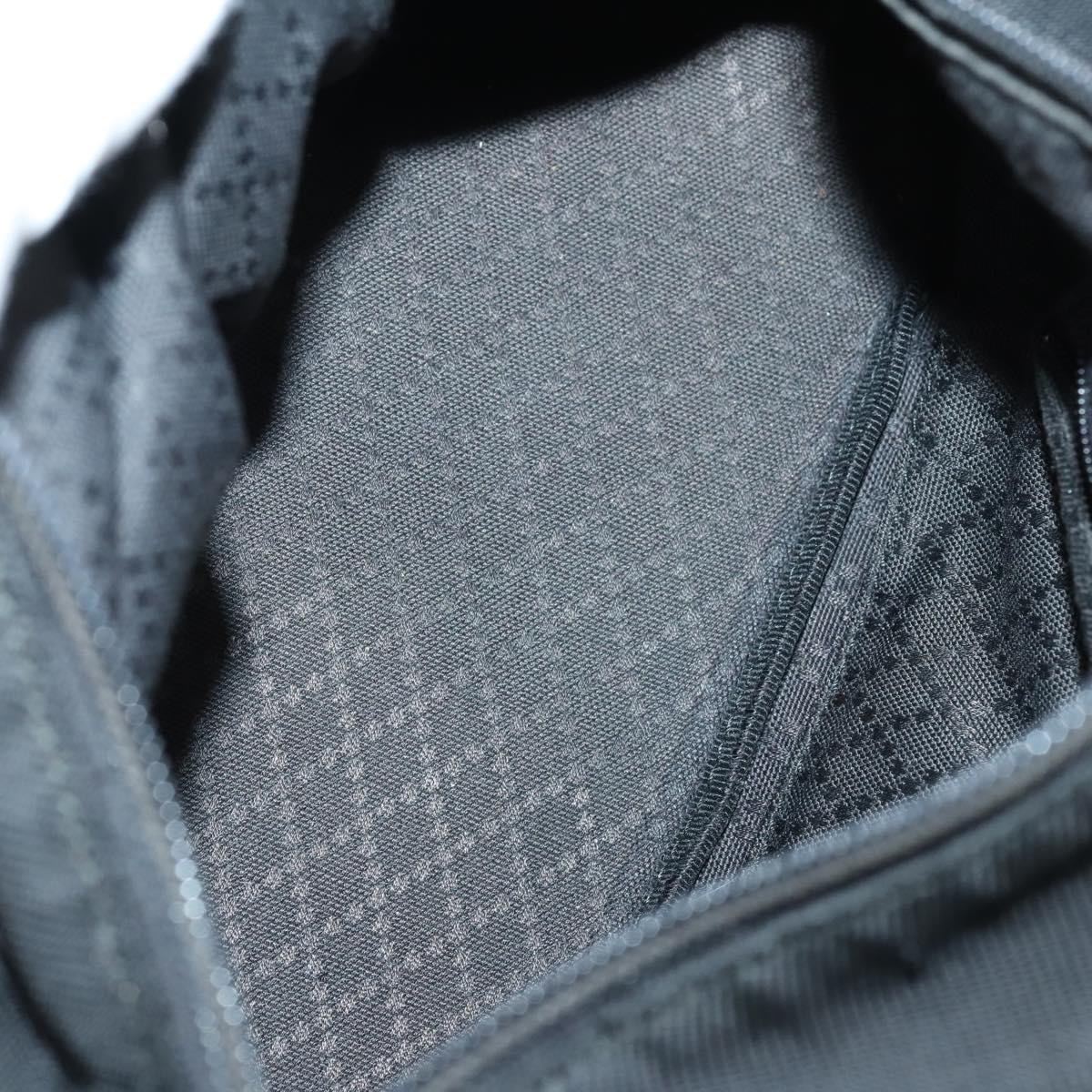 GUCCI Bamboo Hand Bag Nylon Leather 4 Set Black White Auth bs30537