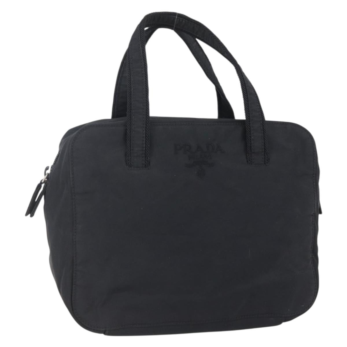 PRADA Hand Bag Nylon Black Auth bs30539