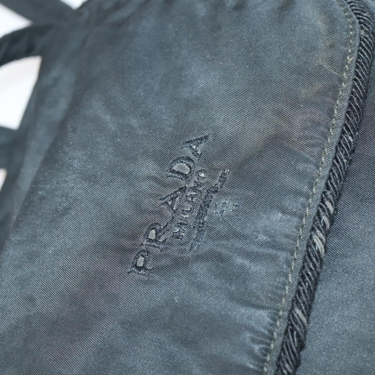 PRADA Backpack Nylon Black Silver Auth bs30542