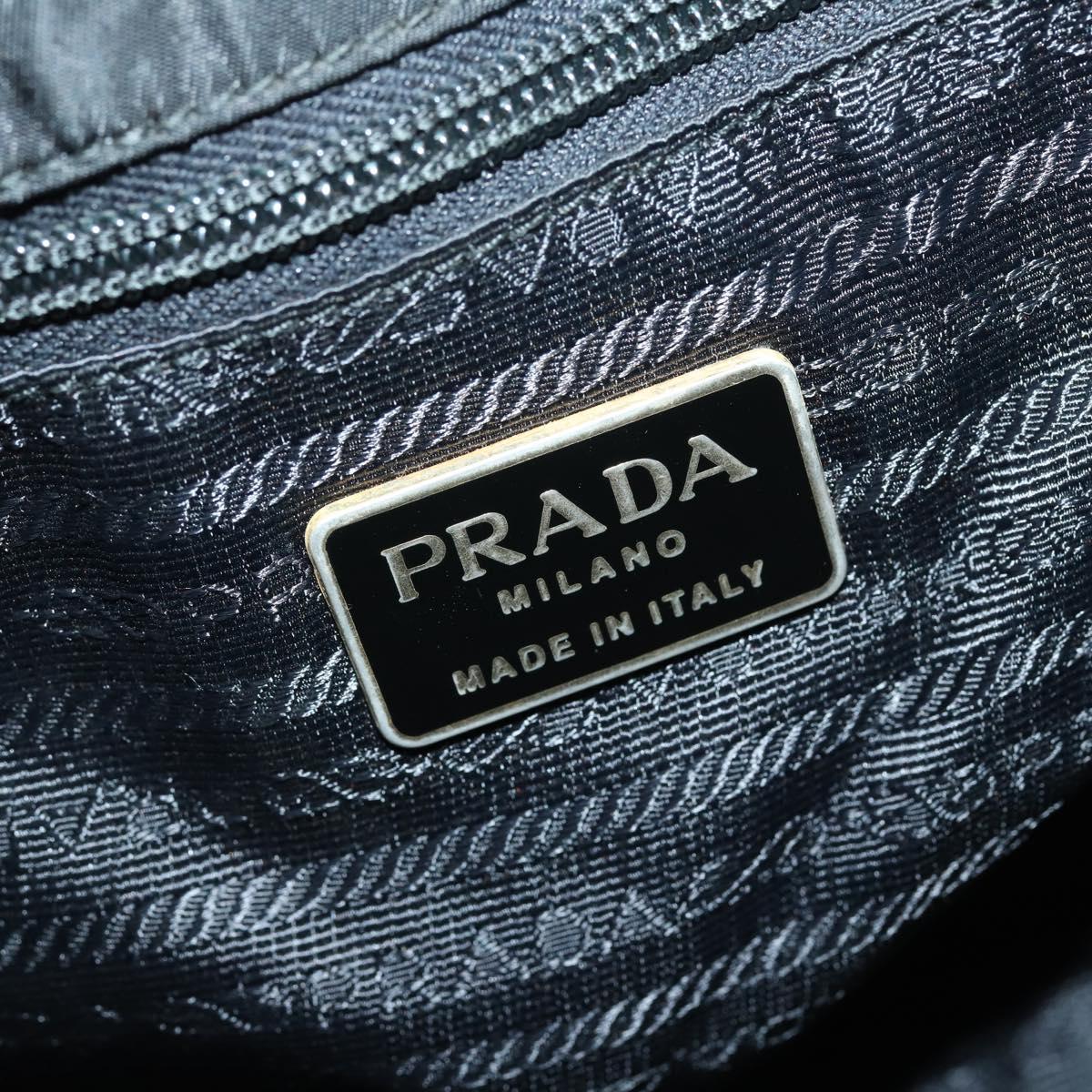 PRADA Backpack Nylon Black Silver Auth bs30542