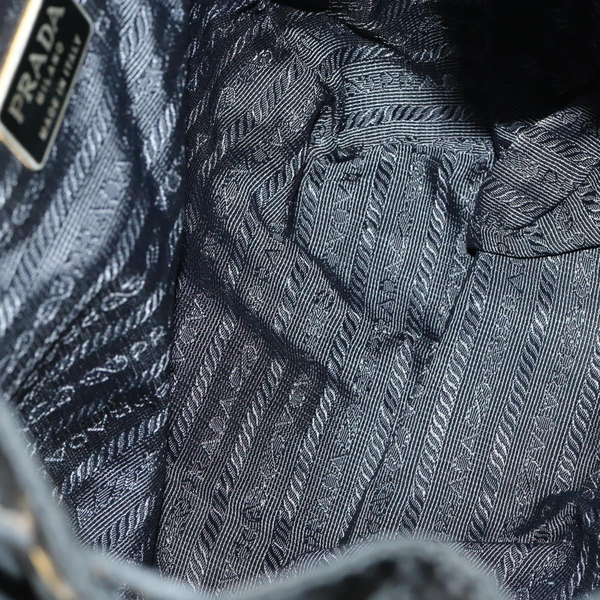 PRADA Backpack Nylon Black Silver Auth bs30542