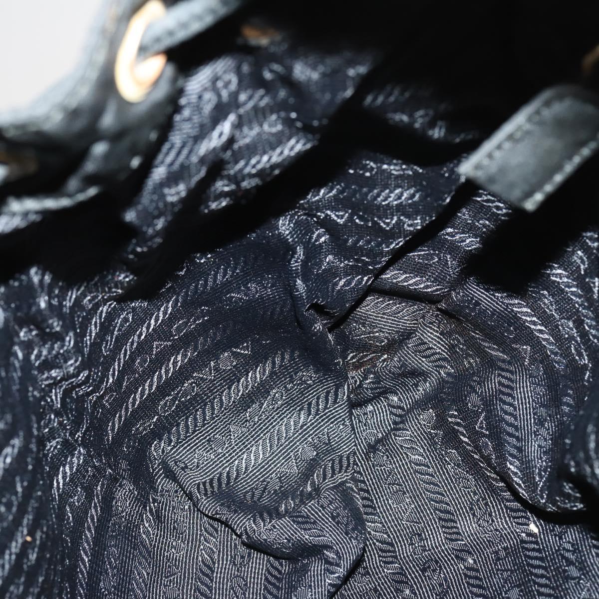 PRADA Backpack Nylon Black Silver Auth bs30542