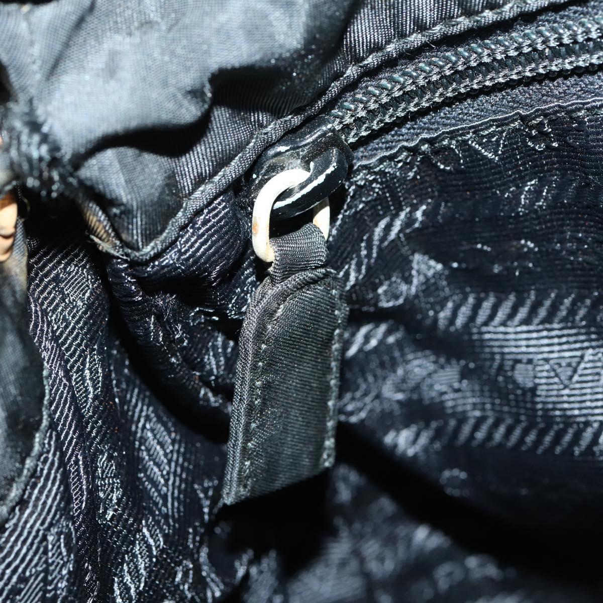PRADA Backpack Nylon Black Silver Auth bs30542