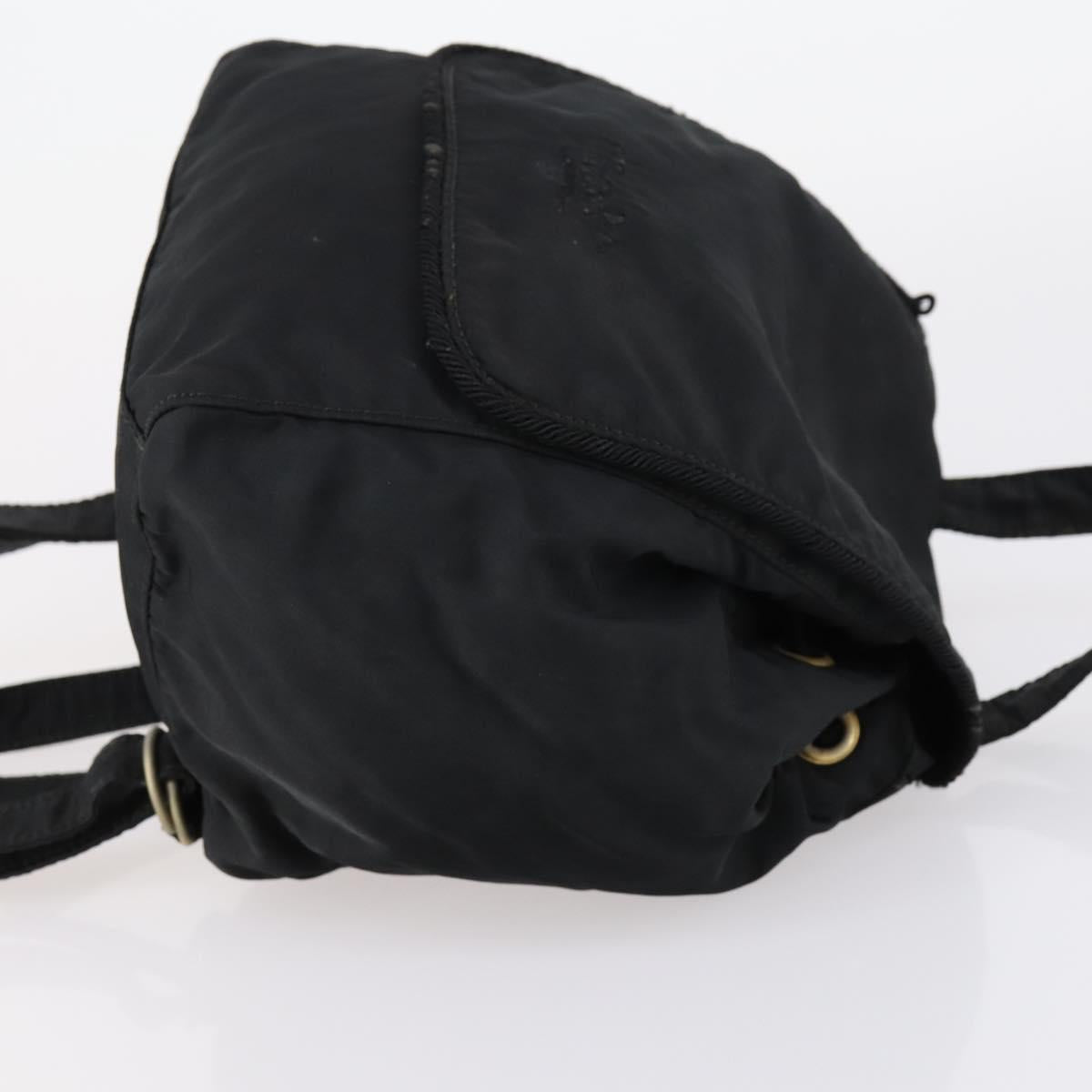PRADA Backpack Nylon Black Silver Auth bs30542