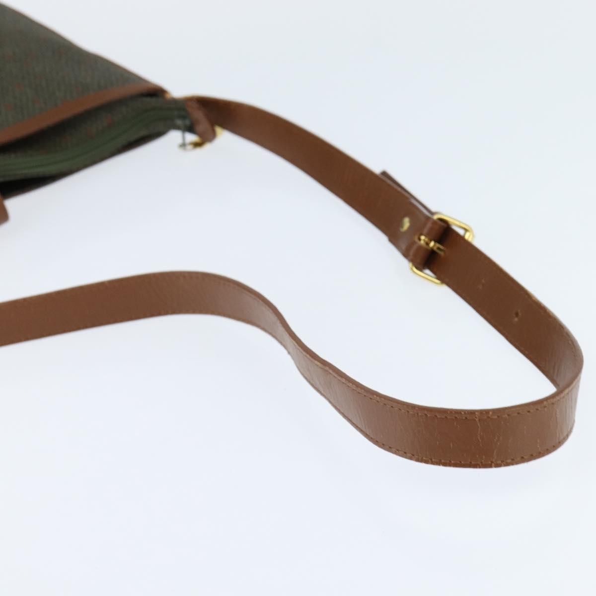 SAINT LAURENT Shoulder Bag PVC Leather Brown Gold Auth bs30550