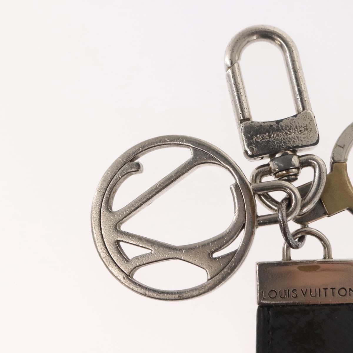 LOUIS VUITTON Taiga Porte Cles LV Club Key Ring Ardoise M65046 LV Auth bs30555