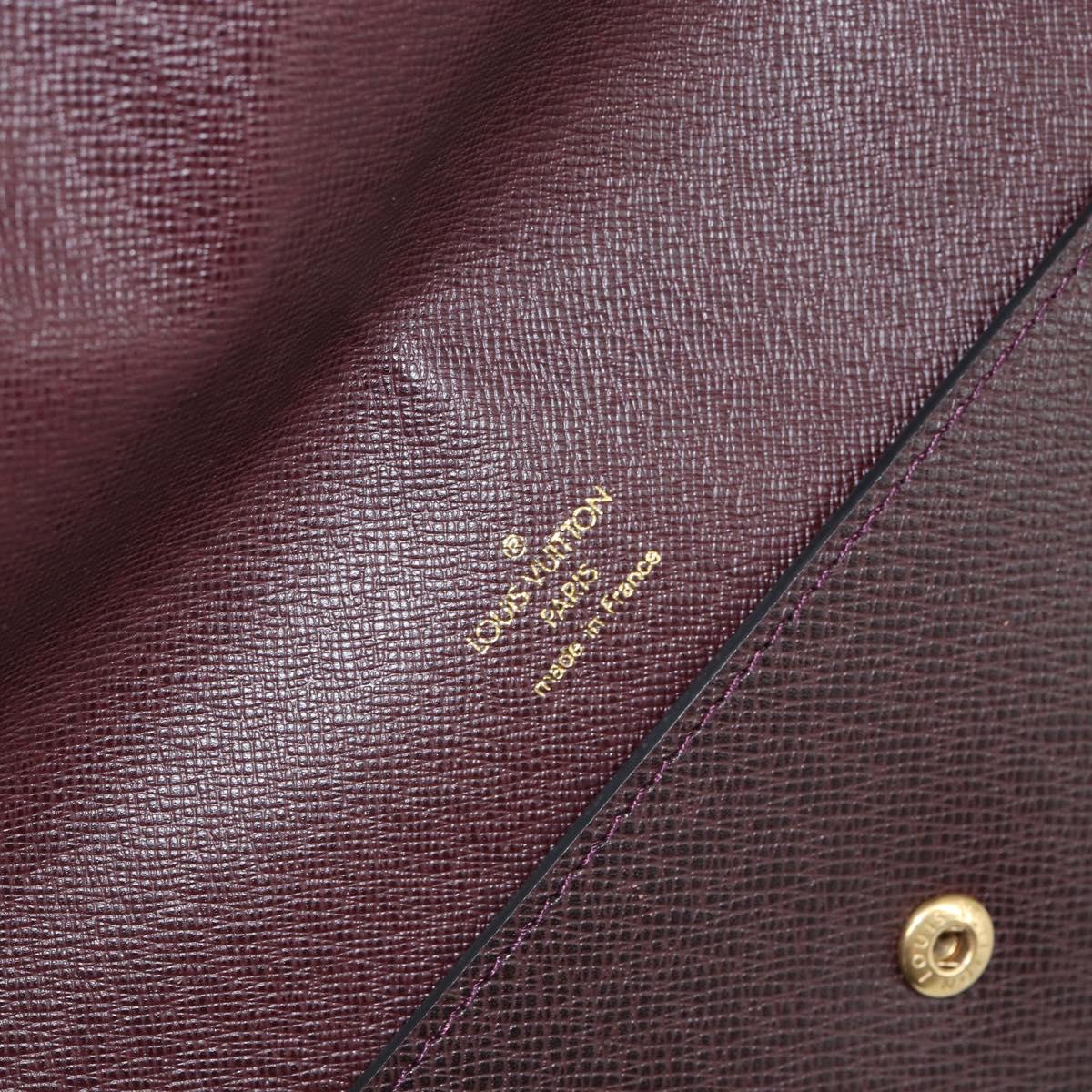 LOUIS VUITTON Taiga Document case Pouch Acajou M99087 LV Auth bs30556