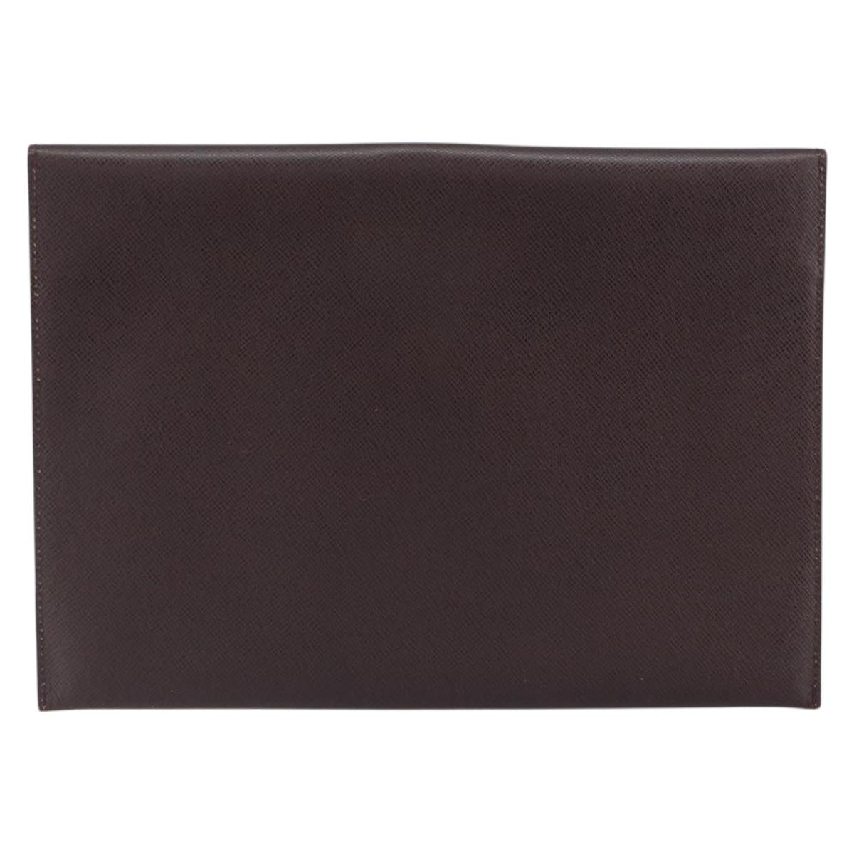 LOUIS VUITTON Taiga Document case Pouch Acajou M99087 LV Auth bs30556