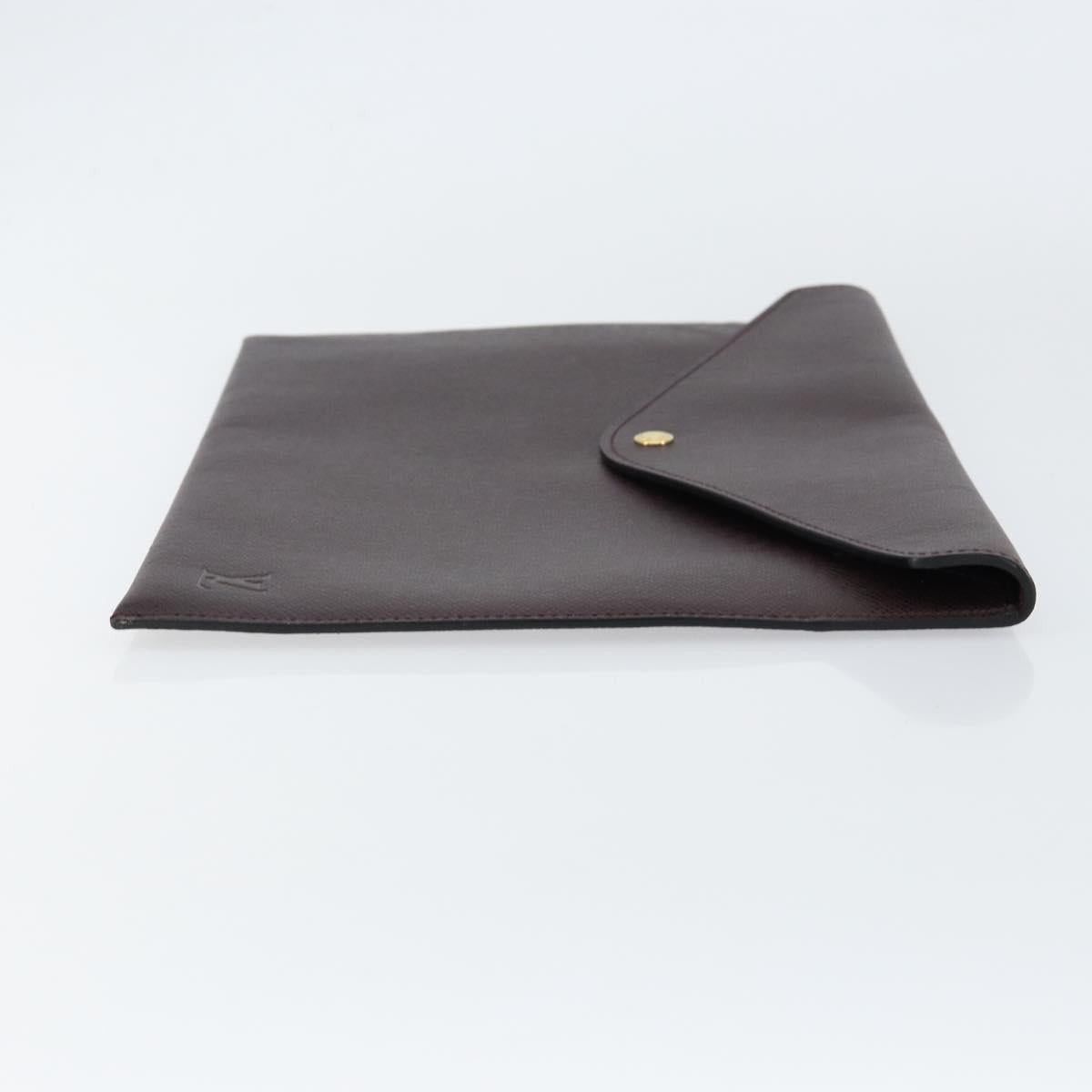 LOUIS VUITTON Taiga Document case Pouch Acajou M99087 LV Auth bs30556