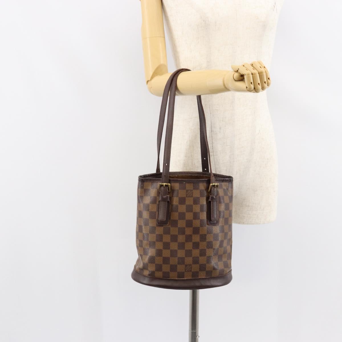 LOUIS VUITTON Damier Ebene Marais Shoulder Bag N42240 LV Auth bs30560