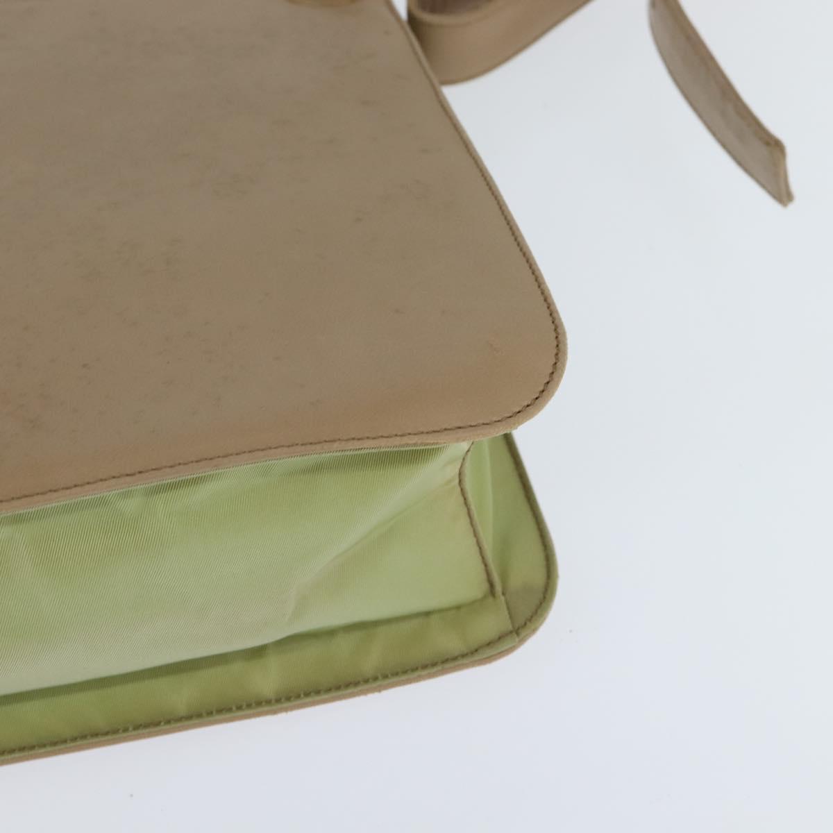 PRADA Shoulder Bag Leather Beige Auth bs30564
