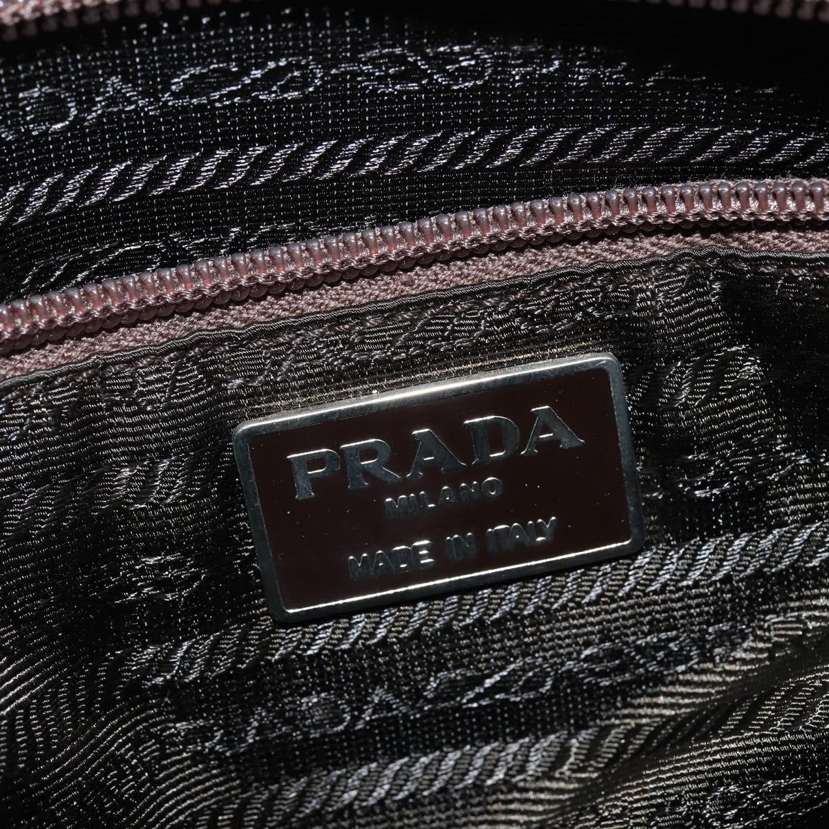 PRADA Shoulder Bag Leather Beige Auth bs30564