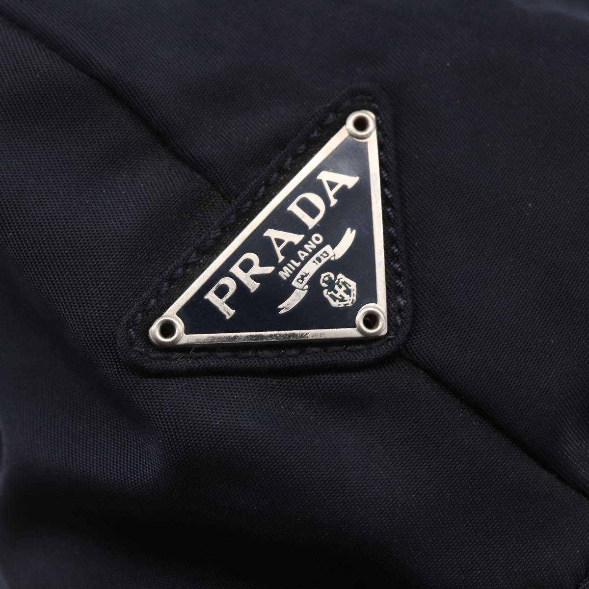 PRADA Tote Bag Nylon Navy Silver Auth bs30571