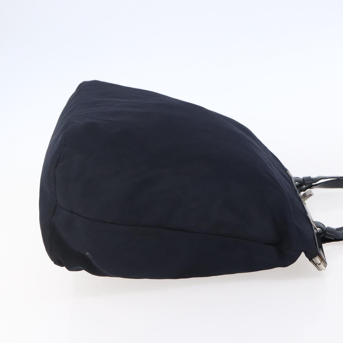 PRADA Tote Bag Nylon Navy Silver Auth bs30571