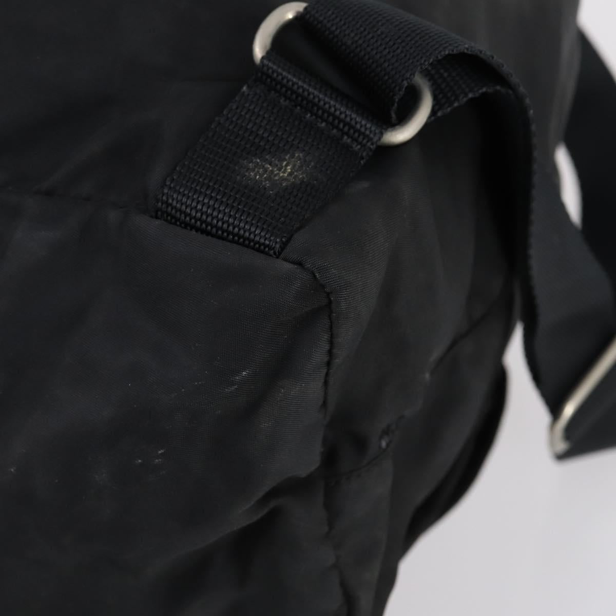 PRADA Backpack Nylon Black Silver Auth bs30573