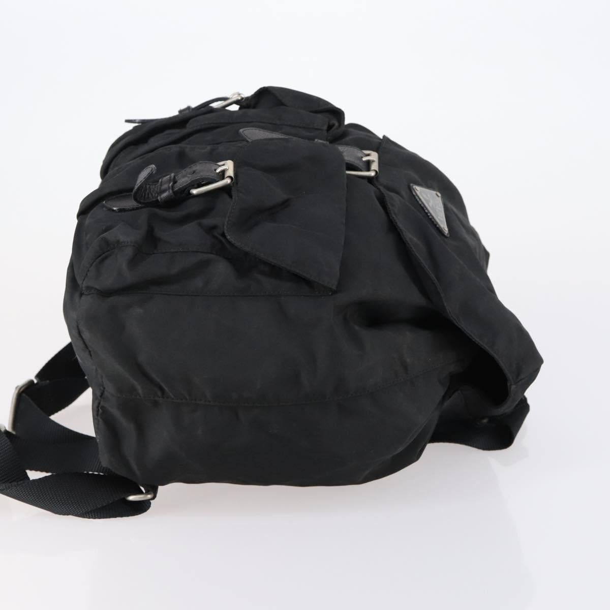 PRADA Backpack Nylon Black Silver Auth bs30573