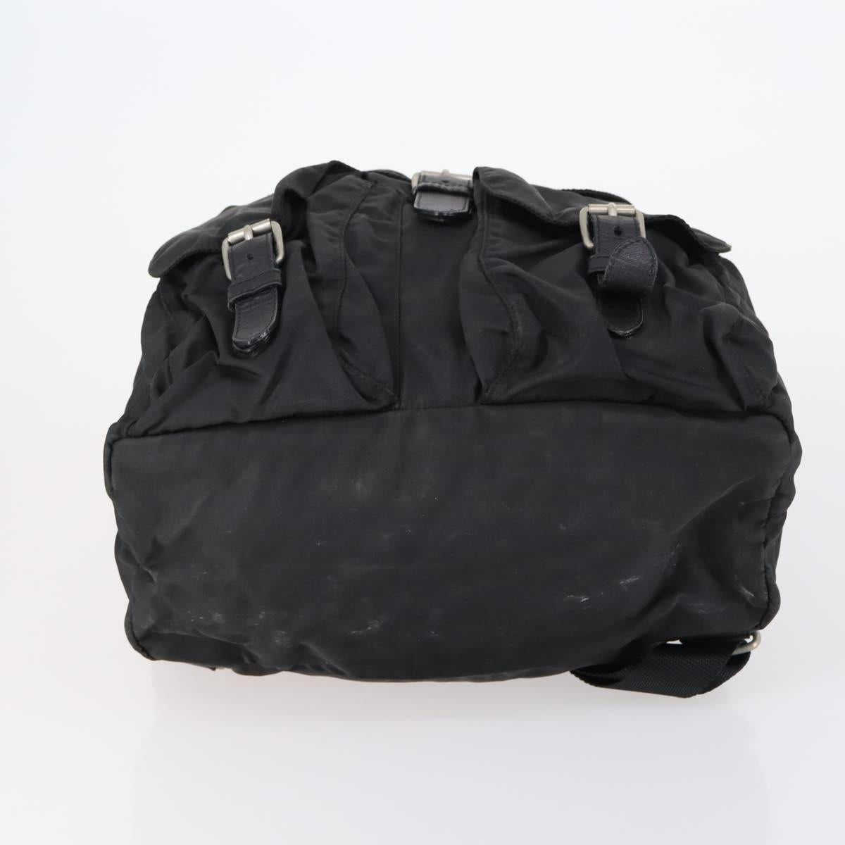PRADA Backpack Nylon Black Silver Auth bs30573
